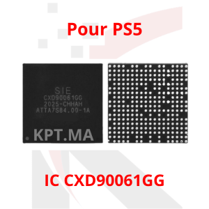 Vue de face et dos avec billes BGA de la puce IC Southbridge CXD90061GG originale pour carte mère PlayStation 5
