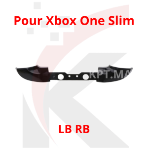 Barre de boutons de remplacement supérieure gâchettes LB et RB noires pour manette Xbox One Slim