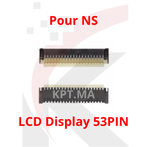 Connecteur femelle blanc et noir FPC à 53 broches pour nappe écran LCD de carte mère Nintendo Switch
