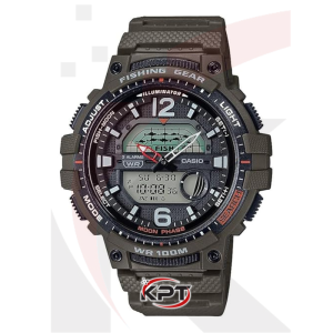 montre casio WSC-1250H fishing gear vert militaire face